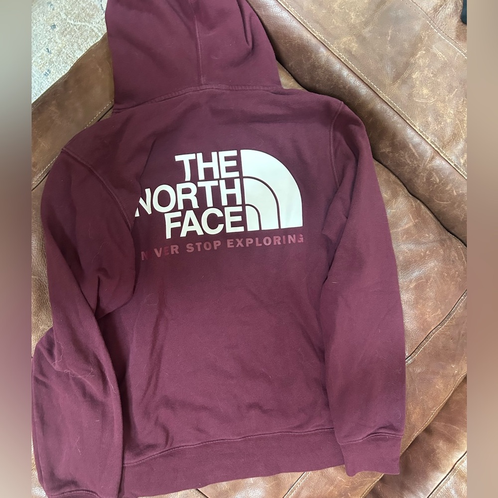 The North Face Burgundy Hoodie with Logo